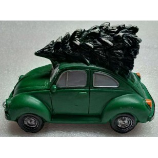 Bringing Home the Tree on our Green Beetle, Lighted Headlights, Battery Operated